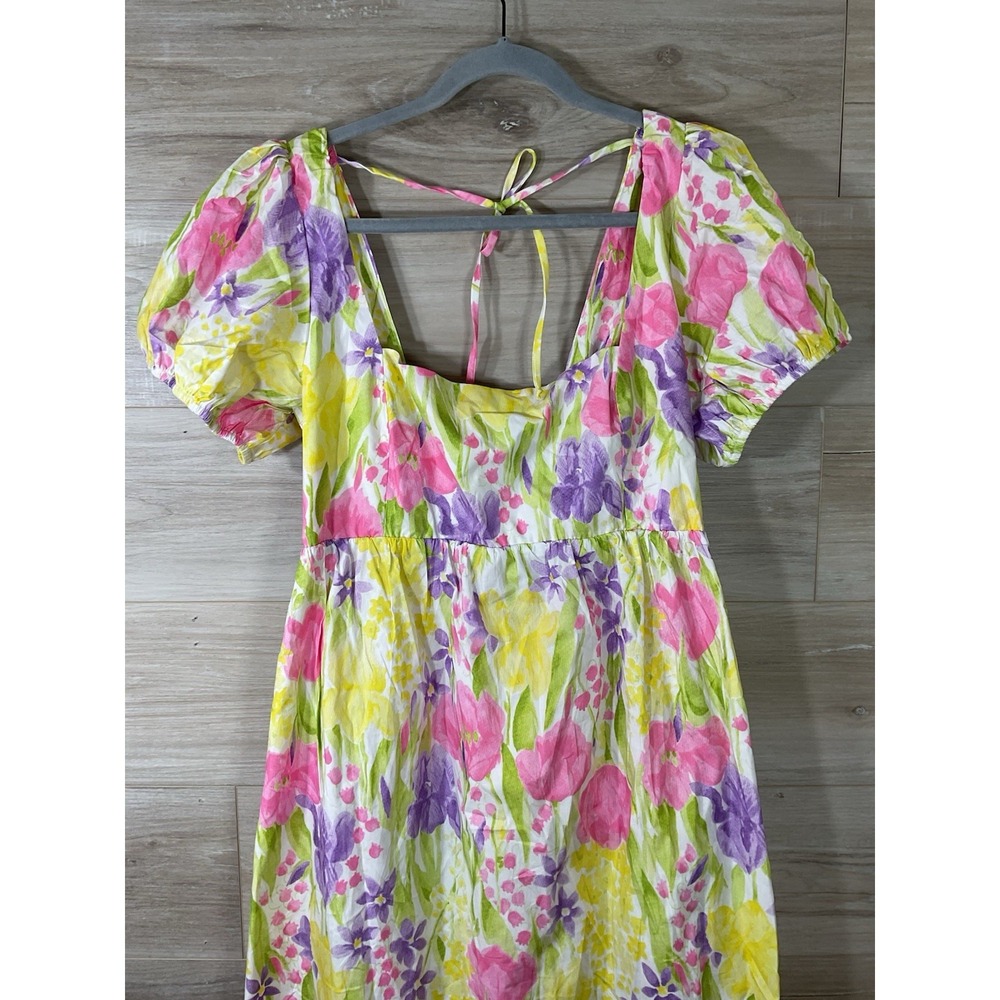 NEW Show Me Your Mumu Smitten Midi Dress Blooming Tulips Floral Womens XXL - Picture 2 of 11